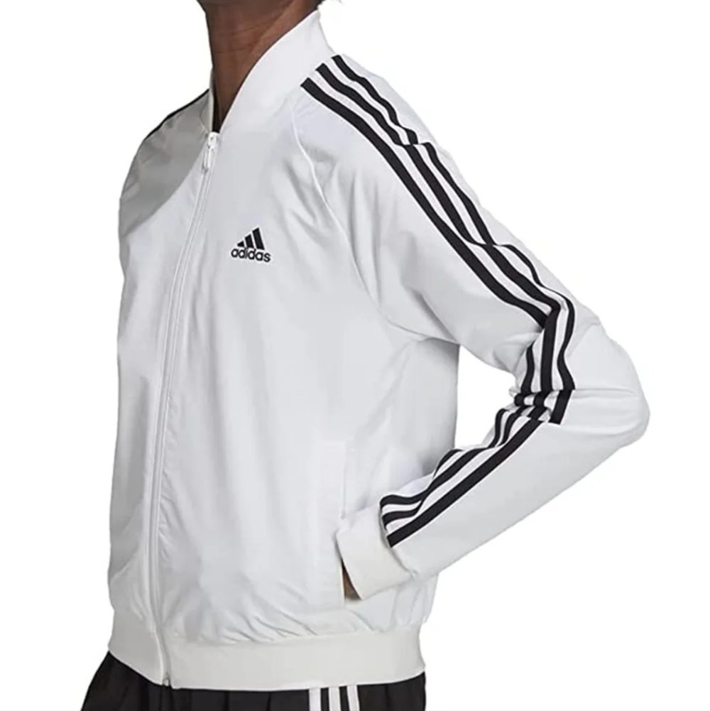 Adidas Essentials White 3-Stripes Track Jacket Size Kids 10/12